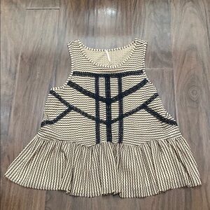 Free People Black and Cream Peplum Tank Top